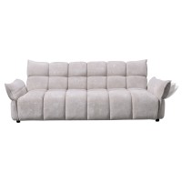 ΚΑΝΑΠΕΣ ΚΡΕΒΑΤΙ MELU HM3314.02 ΜΠΕΖ ΥΦΑΣΜΑ--ΚΑΘΙΣΜΑ POCKET SPRINGS 240-250x90x85Υεκ.