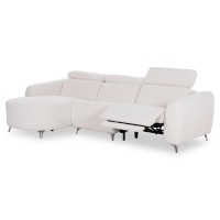 ΚΑΝΑΠΕΣ ΑΡΙΣΤΕΡΗ ΓΩΝΙΑ 3Θ ΜΕ RECLINE VALENTE HM3317.02L ΜΠΕΖ ΥΦΑΣΜΑ 275x160x104Yεκ