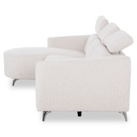 ΚΑΝΑΠΕΣ ΑΡΙΣΤΕΡΗ ΓΩΝΙΑ 3Θ ΜΕ RECLINE VALENTE HM3317.02L ΜΠΕΖ ΥΦΑΣΜΑ 275x160x104Yεκ