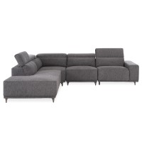 ΚΑΝΑΠΕΣ ΑΡΙΣΤΕΡΗ ΓΩΝΙΑ 5Θ ΜΕ RECLINE LUNARIS HM3316.01L ΓΚΡΙ ΥΦΑΣΜΑ 307x267x94Yεκ