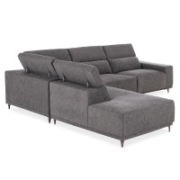 ΚΑΝΑΠΕΣ ΑΡΙΣΤΕΡΗ ΓΩΝΙΑ 5Θ ΜΕ RECLINE LUNARIS HM3316.01L ΓΚΡΙ ΥΦΑΣΜΑ 307x267x94Yεκ