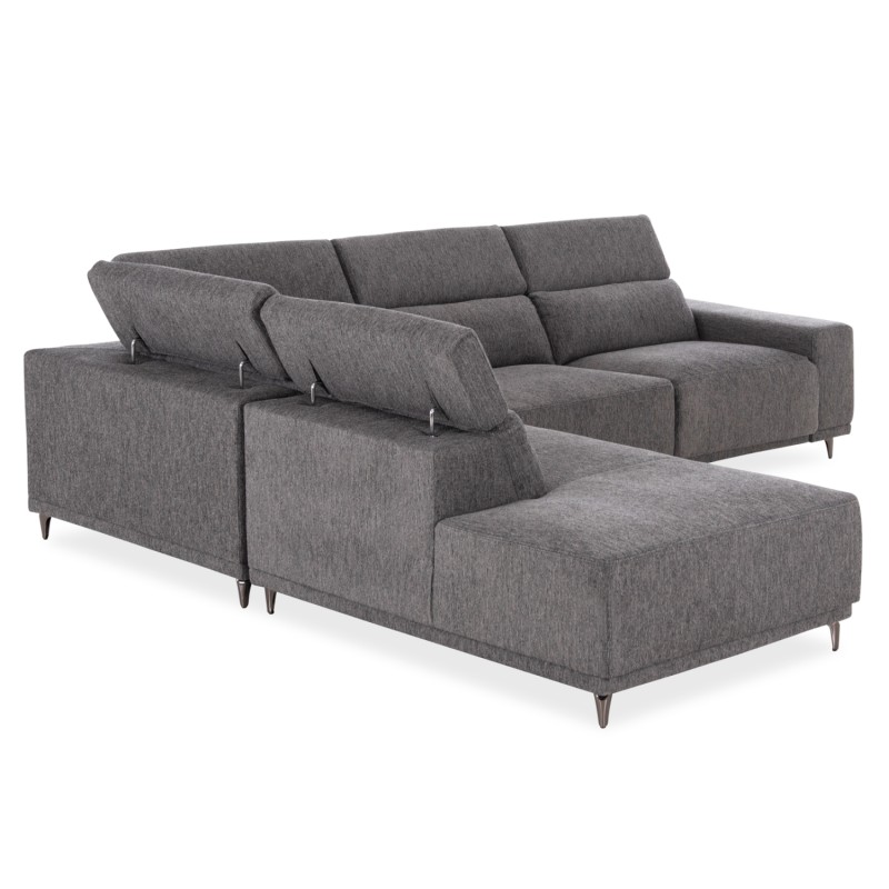 ΚΑΝΑΠΕΣ ΑΡΙΣΤΕΡΗ ΓΩΝΙΑ 5Θ ΜΕ RECLINE LUNARIS HM3316.01L ΓΚΡΙ ΥΦΑΣΜΑ 307x267x94Yεκ