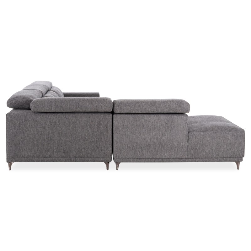 ΚΑΝΑΠΕΣ ΑΡΙΣΤΕΡΗ ΓΩΝΙΑ 5Θ ΜΕ RECLINE LUNARIS HM3316.01L ΓΚΡΙ ΥΦΑΣΜΑ 307x267x94Yεκ