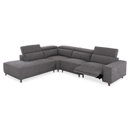 ΚΑΝΑΠΕΣ ΑΡΙΣΤΕΡΗ ΓΩΝΙΑ 5Θ ΜΕ RECLINE LUNARIS HM3316.01L ΓΚΡΙ ΥΦΑΣΜΑ 307x267x94Yεκ