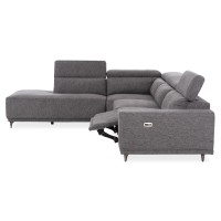ΚΑΝΑΠΕΣ ΑΡΙΣΤΕΡΗ ΓΩΝΙΑ 5Θ ΜΕ RECLINE LUNARIS HM3316.01L ΓΚΡΙ ΥΦΑΣΜΑ 307x267x94Yεκ