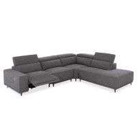 ΚΑΝΑΠΕΣ ΔΕΞΙΑ ΓΩΝΙΑ 5Θ ΜΕ RECLINE LUNARIS HM3316.01R ΓΚΡΙ ΥΦΑΣΜΑ 307x267x94Yεκ