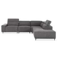 ΚΑΝΑΠΕΣ ΔΕΞΙΑ ΓΩΝΙΑ 5Θ ΜΕ RECLINE LUNARIS HM3316.01R ΓΚΡΙ ΥΦΑΣΜΑ 307x267x94Yεκ