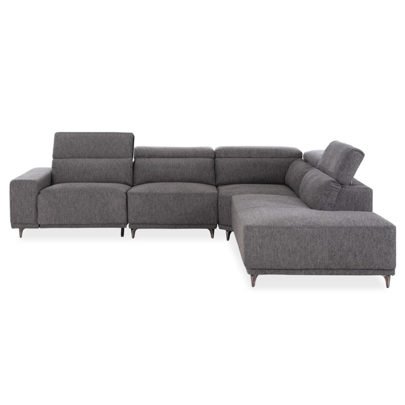 ΚΑΝΑΠΕΣ ΔΕΞΙΑ ΓΩΝΙΑ 5Θ ΜΕ RECLINE LUNARIS HM3316.01R ΓΚΡΙ ΥΦΑΣΜΑ 307x267x94Yεκ