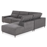 ΚΑΝΑΠΕΣ ΔΕΞΙΑ ΓΩΝΙΑ 5Θ ΜΕ RECLINE LUNARIS HM3316.01R ΓΚΡΙ ΥΦΑΣΜΑ 307x267x94Yεκ