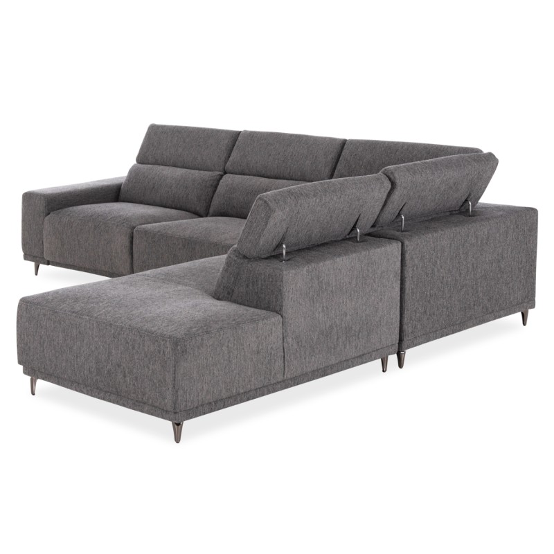 ΚΑΝΑΠΕΣ ΔΕΞΙΑ ΓΩΝΙΑ 5Θ ΜΕ RECLINE LUNARIS HM3316.01R ΓΚΡΙ ΥΦΑΣΜΑ 307x267x94Yεκ