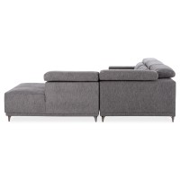 ΚΑΝΑΠΕΣ ΔΕΞΙΑ ΓΩΝΙΑ 5Θ ΜΕ RECLINE LUNARIS HM3316.01R ΓΚΡΙ ΥΦΑΣΜΑ 307x267x94Yεκ