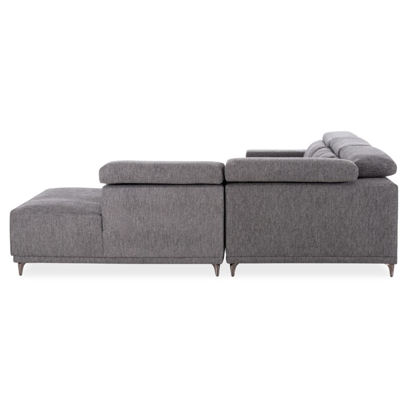 ΚΑΝΑΠΕΣ ΔΕΞΙΑ ΓΩΝΙΑ 5Θ ΜΕ RECLINE LUNARIS HM3316.01R ΓΚΡΙ ΥΦΑΣΜΑ 307x267x94Yεκ