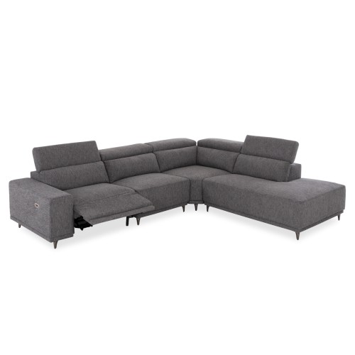 ΚΑΝΑΠΕΣ ΔΕΞΙΑ ΓΩΝΙΑ 5Θ ΜΕ RECLINE LUNARIS HM3316.01R ΓΚΡΙ ΥΦΑΣΜΑ 307x267x94Yεκ