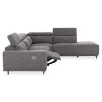 ΚΑΝΑΠΕΣ ΔΕΞΙΑ ΓΩΝΙΑ 5Θ ΜΕ RECLINE LUNARIS HM3316.01R ΓΚΡΙ ΥΦΑΣΜΑ 307x267x94Yεκ
