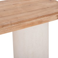 ΚΟΝΣΟΛΑ ΣΕΙΡΑ SANTORINI HM18338 ΤΟΠ ΞΥΛΟ ΕΛΑΤΟΥ-ΒΑΣΗ ΥΠΟΛΕΥΚΟ MDF 150x35x82Υεκ.