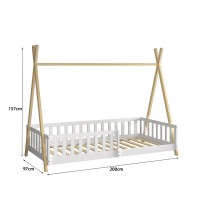 ΚΡΕΒΑΤΙ ΠΑΙΔΙΚΟ ΜΕ ΚΑΓΚΕΛΑ MUNK HM739.03 τ.MONTESSORI ΠΕΥΚΟ ΦΥΣΙΚΟ-ΛΕΥΚΟ--190x90εκ