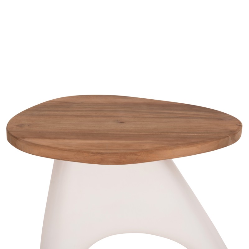ΒΟΗΘΗΤΙΚΟ ΤΡΑΠΕΖΙ AIDA HM4692.02 FIBER CEMENT ΛΕΥΚΟ--ΞΥΛΟ TEAK TOP 47x60x59Υεκ