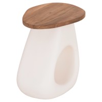 ΒΟΗΘΗΤΙΚΟ ΤΡΑΠΕΖΙ AIDA HM4692.02 FIBER CEMENT ΛΕΥΚΟ--ΞΥΛΟ TEAK TOP 47x60x59Υεκ