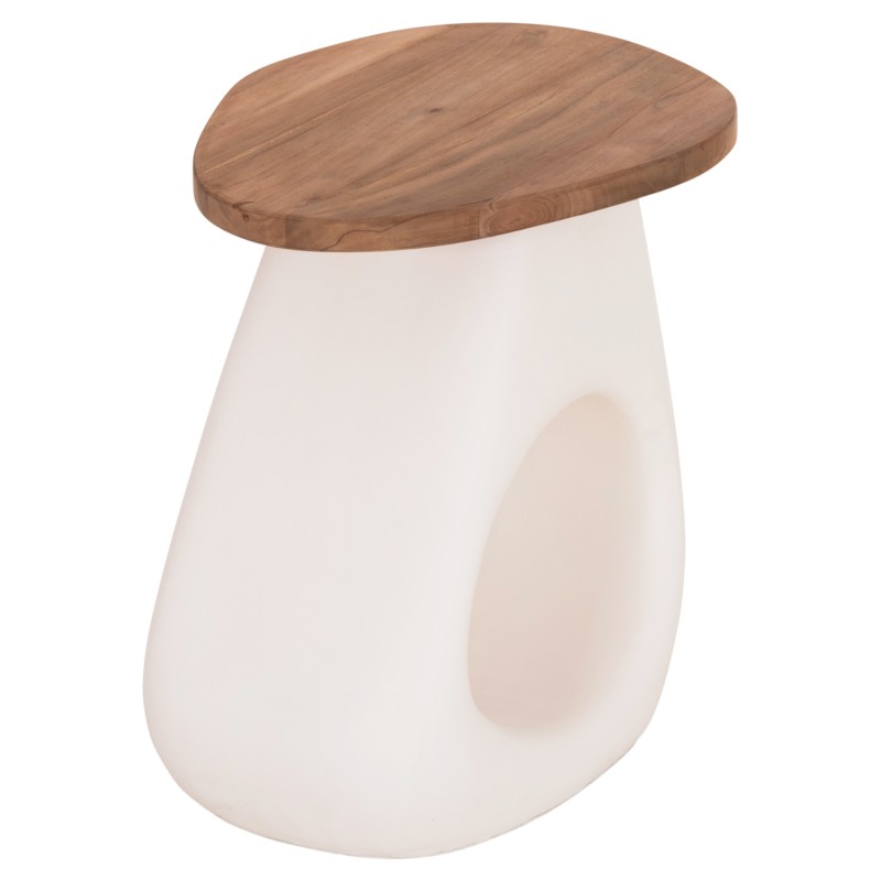 ΒΟΗΘΗΤΙΚΟ ΤΡΑΠΕΖΙ AIDA HM4692.02 FIBER CEMENT ΛΕΥΚΟ--ΞΥΛΟ TEAK TOP 47x60x59Υεκ