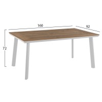 ΣΕΤ ΤΡΑΠΕΖΑΡΙΑΣ TABER HM10737.01 ΤΡΑΠΕΖΙ & 6 ΠΟΛΥΘΡΟΝΕΣ-ΑΛΟΥΜΙΝΙΟ & POLYWOOD-ΛΕΥΚΟ