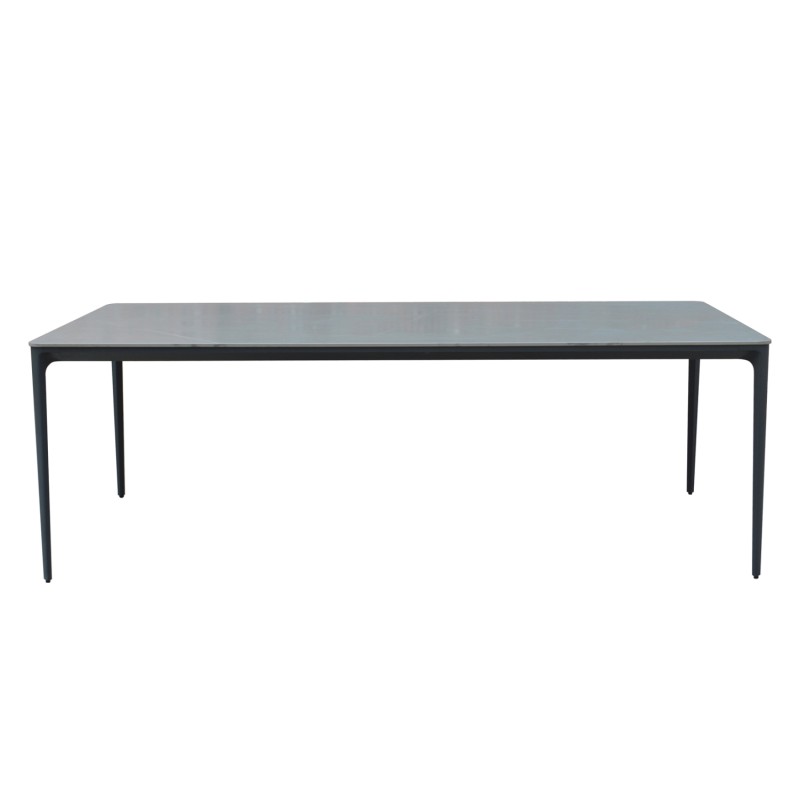 ΤΡΑΠΕΖΙ ΤΡΑΠΕΖΑΡΙΑΣ STAD HM6558.01 ΓΚΡΙ ΑΛΟΥΜΙΝΙΟ & SINTERED STONE TOP 220x100x74Υεκ