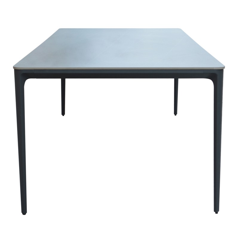 ΤΡΑΠΕΖΙ ΤΡΑΠΕΖΑΡΙΑΣ STAD HM6558.01 ΓΚΡΙ ΑΛΟΥΜΙΝΙΟ & SINTERED STONE TOP 220x100x74Υεκ