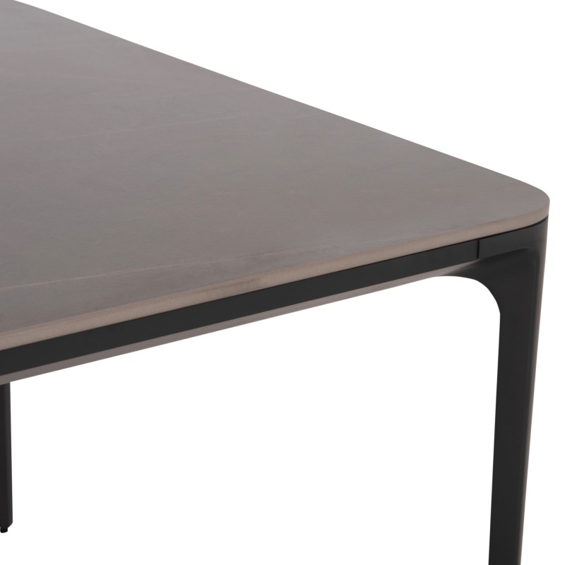 ΤΡΑΠΕΖΙ ΤΡΑΠΕΖΑΡΙΑΣ STAD HM6558.01 ΓΚΡΙ ΑΛΟΥΜΙΝΙΟ & SINTERED STONE TOP 220x100x74Υεκ