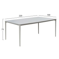 ΤΡΑΠΕΖΙ ΤΡΑΠΕΖΑΡΙΑΣ STAD HM6558.02 ΜΠΕΖ ΑΛΟΥΜΙΝΙΟ--ΛΕΥΚΟ SINTERED STONE 220x100x74Υεκ