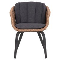 Σετ-2Τεμ.ΠΟΛΥΘΡΟΝΑ VICTUS HM6559.01 ΑΛΟΥΜΙΝΙΟ & OLEFIN ΓΚΡΙ-TWIST WICKER 60x62x76Yεκ