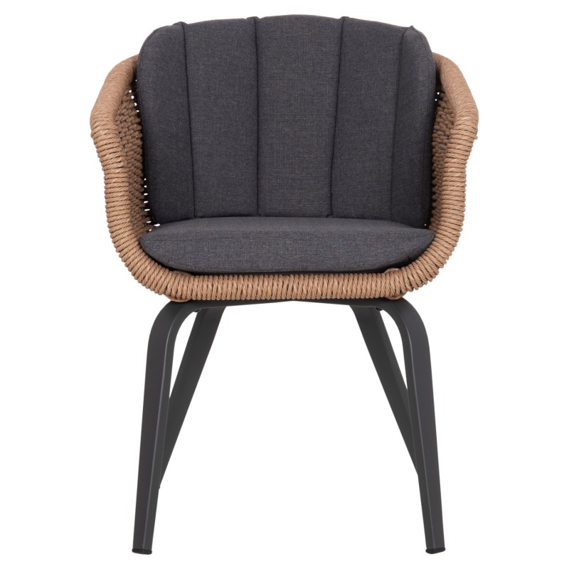 Σετ-2Τεμ.ΠΟΛΥΘΡΟΝΑ VICTUS HM6559.01 ΑΛΟΥΜΙΝΙΟ & OLEFIN ΓΚΡΙ-TWIST WICKER 60x62x76Yεκ