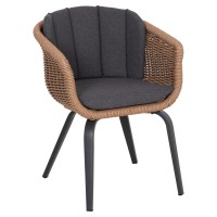 Σετ-2Τεμ.ΠΟΛΥΘΡΟΝΑ VICTUS HM6559.01 ΑΛΟΥΜΙΝΙΟ & OLEFIN ΓΚΡΙ-TWIST WICKER 60x62x76Yεκ