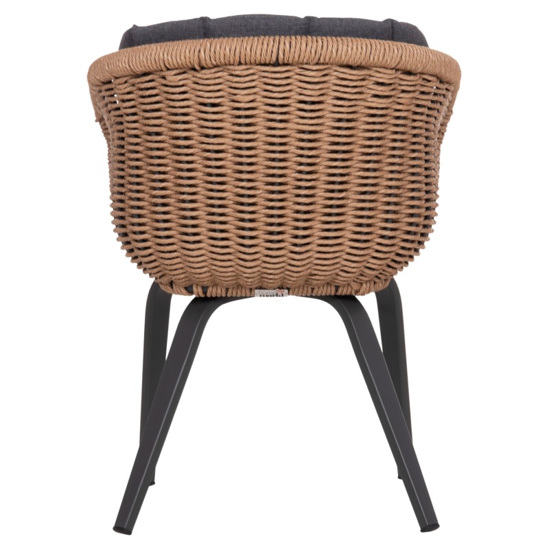Σετ-2Τεμ.ΠΟΛΥΘΡΟΝΑ VICTUS HM6559.01 ΑΛΟΥΜΙΝΙΟ & OLEFIN ΓΚΡΙ-TWIST WICKER 60x62x76Yεκ