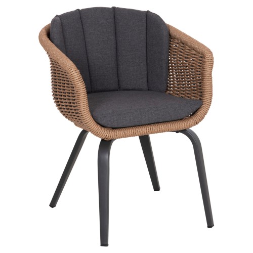 Σετ-2Τεμ.ΠΟΛΥΘΡΟΝΑ VICTUS HM6559.01 ΑΛΟΥΜΙΝΙΟ & OLEFIN ΓΚΡΙ-TWIST WICKER 60x62x76Yεκ