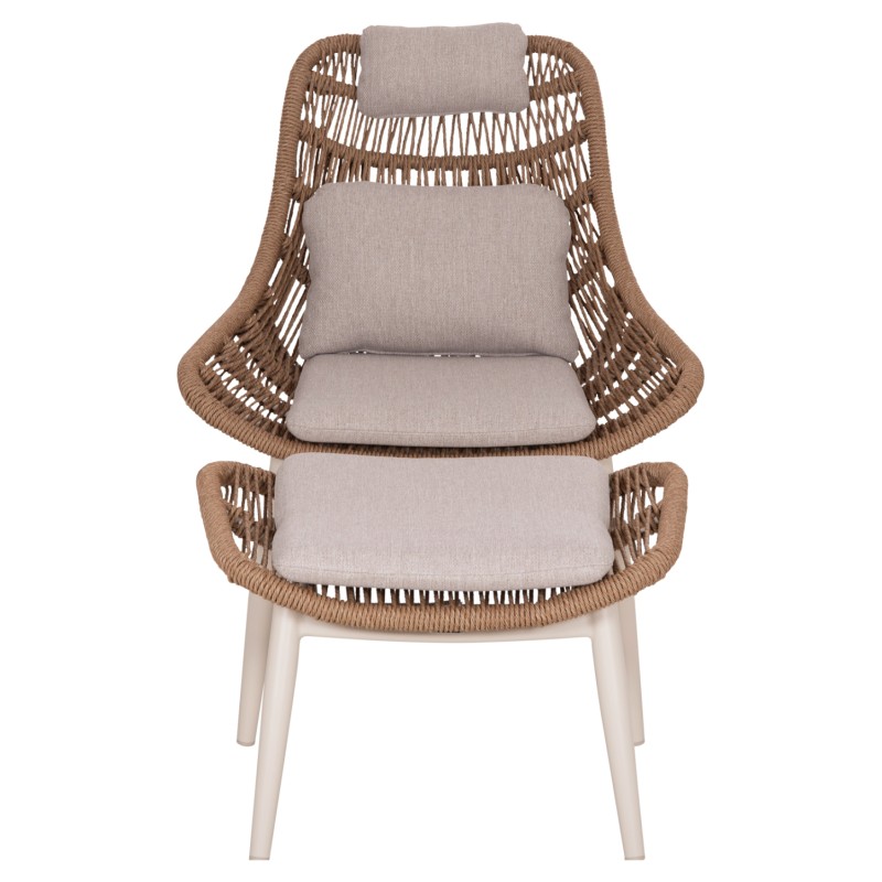 ΠΟΛΥΘΡΟΝΑ LOUNGE ΜΕ ΥΠΟΠΟΔΙΟ REMVAZZO HM6561.02 ΑΛΟΥΜΙΝΙΟ ΜΠΕΖ--WICKER 90x85x96Υεκ