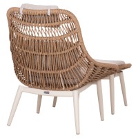 ΠΟΛΥΘΡΟΝΑ LOUNGE ΜΕ ΥΠΟΠΟΔΙΟ REMVAZZO HM6561.02 ΑΛΟΥΜΙΝΙΟ ΜΠΕΖ--WICKER 90x85x96Υεκ