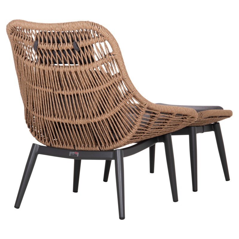 ΠΟΛΥΘΡΟΝΑ LOUNGE ΜΕ ΥΠΟΠΟΔΙΟ REMVAZZO HM6561.01 ΑΛΟΥΜΙΝΙΟ ΓΚΡΙ--WICKER 90x85x96Υεκ