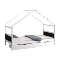 ΚΡΕΒΑΤΙ ΠΑΙΔΙΚΟ ΜΕ ΣΥΡΤΑΡΙΑ HOUSER HM741.01 τ.MONTESSORI ΞΥΛΟ ΠΕΥΚΟ ΛΕΥΚΟ-190x90εκ