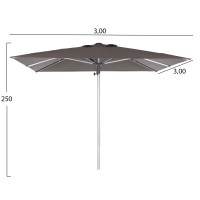 ΟΜΠΡΕΛΑ ΕΠΑΓΓΕΛΜΑΤΙΚΗ GLADELL 3X3m HM6604.01 ΓΚΡΙ ΠΑΝΙ-ΑΝΟΔΙΩΜΕΝΟ ΑΛΟΥΜΙΝΙΟ