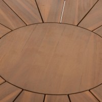 ΤΡΑΠΕΖΙ ΤΡΑΠΕΖΑΡΙΑΣ ΣΤΡΟΓΓΥΛΟ CORTEN HM6443 ΞΥΛΟ ΑΚΑΚΙΑΣ ΣΕ ΦΥΣΙΚΟ Φ140x76Υεκ.