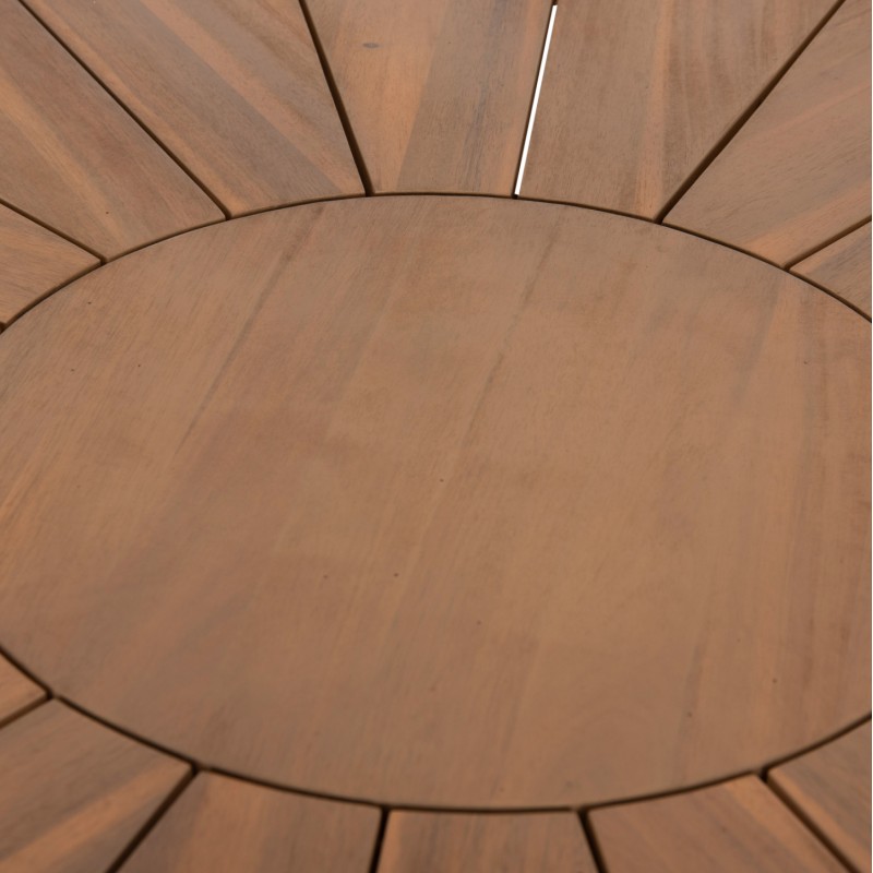 ΤΡΑΠΕΖΙ ΤΡΑΠΕΖΑΡΙΑΣ ΣΤΡΟΓΓΥΛΟ CORTEN HM6443 ΞΥΛΟ ΑΚΑΚΙΑΣ ΣΕ ΦΥΣΙΚΟ Φ140x76Υεκ.