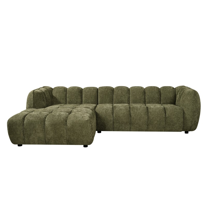 ΚΑΝΑΠΕΣ ΓΩΝΙΑ (ΑΡΙΣΤΕΡΗ) LYKKE HM3326.03L ΠΡΑΣΙΝΟ ΥΦΑΣΜΑ 280x83-160(η γωνία)x80Υεκ