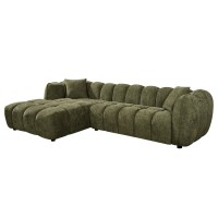 ΚΑΝΑΠΕΣ ΓΩΝΙΑ (ΑΡΙΣΤΕΡΗ) LYKKE HM3326.03L ΠΡΑΣΙΝΟ ΥΦΑΣΜΑ 280x83-160(η γωνία)x80Υεκ