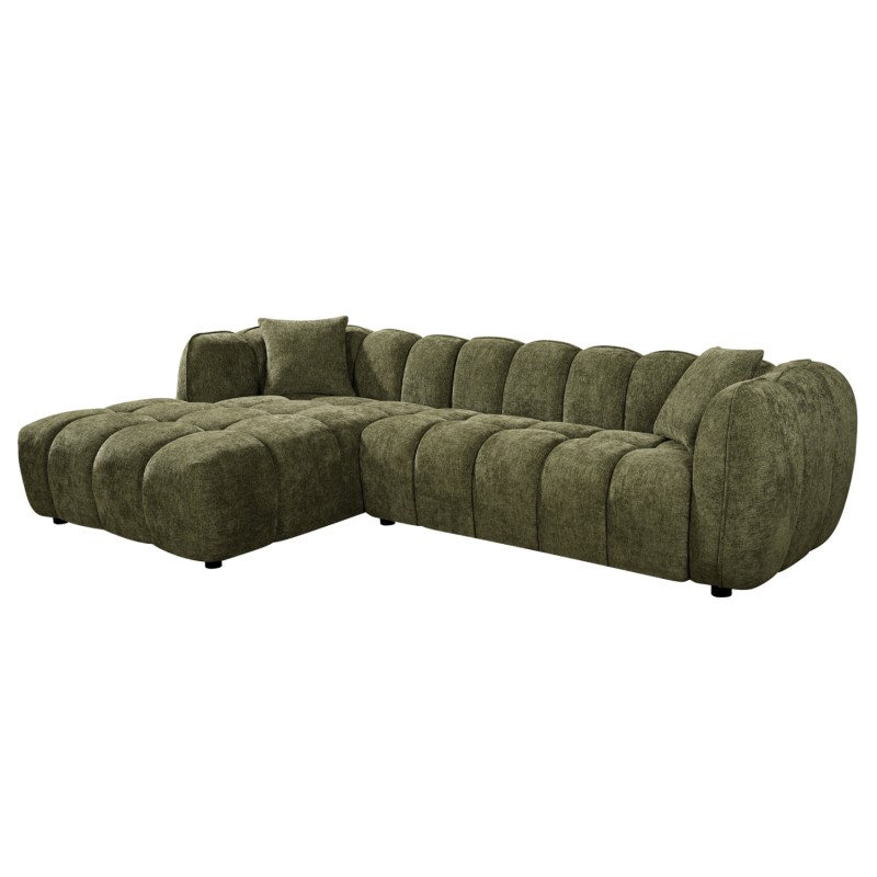 ΚΑΝΑΠΕΣ ΓΩΝΙΑ (ΑΡΙΣΤΕΡΗ) LYKKE HM3326.03L ΠΡΑΣΙΝΟ ΥΦΑΣΜΑ 280x83-160(η γωνία)x80Υεκ
