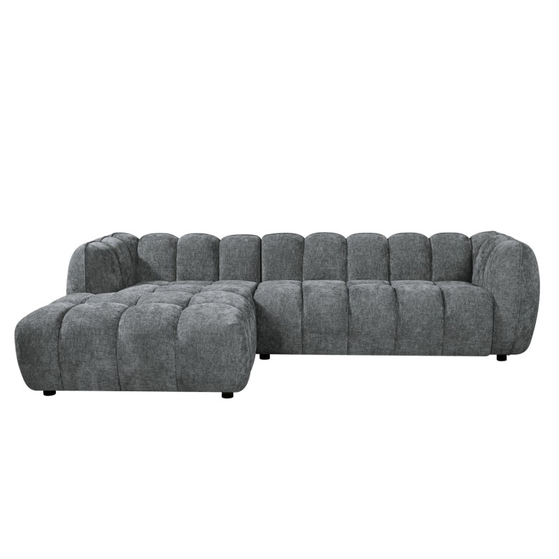 ΚΑΝΑΠΕΣ ΓΩΝΙΑ (ΑΡΙΣΤΕΡΗ) LYKKE HM3326.01L ΓΚΡΙ ΥΦΑΣΜΑ 280x89-165(η γωνία)x70Υ εκ.