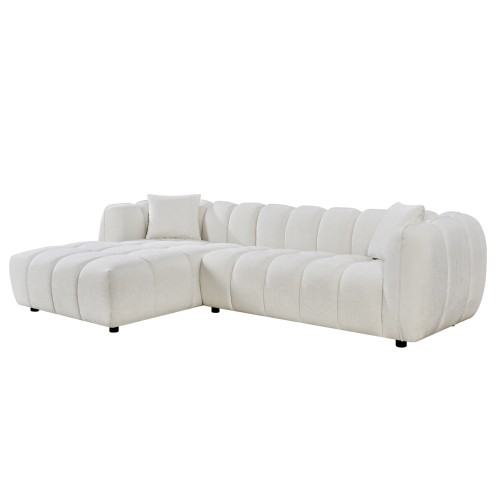 ΚΑΝΑΠΕΣ ΓΩΝΙΑ (ΑΡΙΣΤΕΡΗ) LYKKE HM3326.02L ΕΚΡΟΥ ΥΦΑΣΜΑ 280x89-165(η γωνία)x70Υεκ