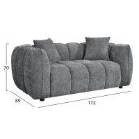 ΚΑΝΑΠΕΣ 2-ΘΕΣΙΟΣ LYKKE HM3324.01 ΓΚΡΙ ΥΦΑΣΜΑ 172x89x70Υεκ.