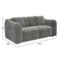 ΚΑΝΑΠΕΣ 2-ΘΕΣΙΟΣ JUNOA HM3334.01 ΓΚΡΙ ΥΦΑΣΜΑ 172x89x74Υεκ