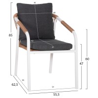 ΣΕΤ ΤΡΑΠΕΖΑΡΙΑΣ 7ΤΜΧ MAERLY HM10826.01 ΑΛΟΥΜΙΝΙΟ ΛΕΥΚΟ--POLYWOOD--ΓΚΡΙ ΜΑΞΙΛΑΡΙΑ