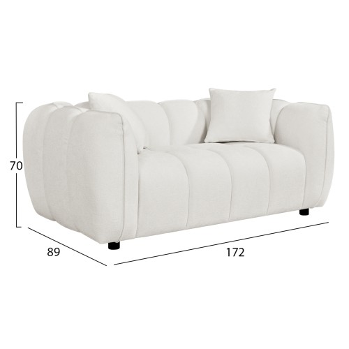 ΚΑΝΑΠΕΣ 2-ΘΕΣΙΟΣ LYKKE HM3324.02 ΕΚΡΟΥ ΥΦΑΣΜΑ 172x89x70Υεκ.