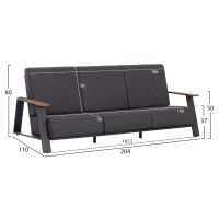 ΣΕΤ ΣΑΛΟΝΙ 4ΤΜΧ LAITH HM6551.01 ΑΛΟΥΜΙΝΙΟ & ΜΑΞΙΛΑΡΙΑ ΓΚΡΙ